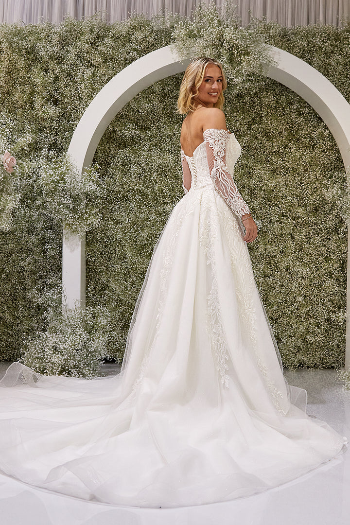 Clementine-Fit and Flare Wedding Dress side look