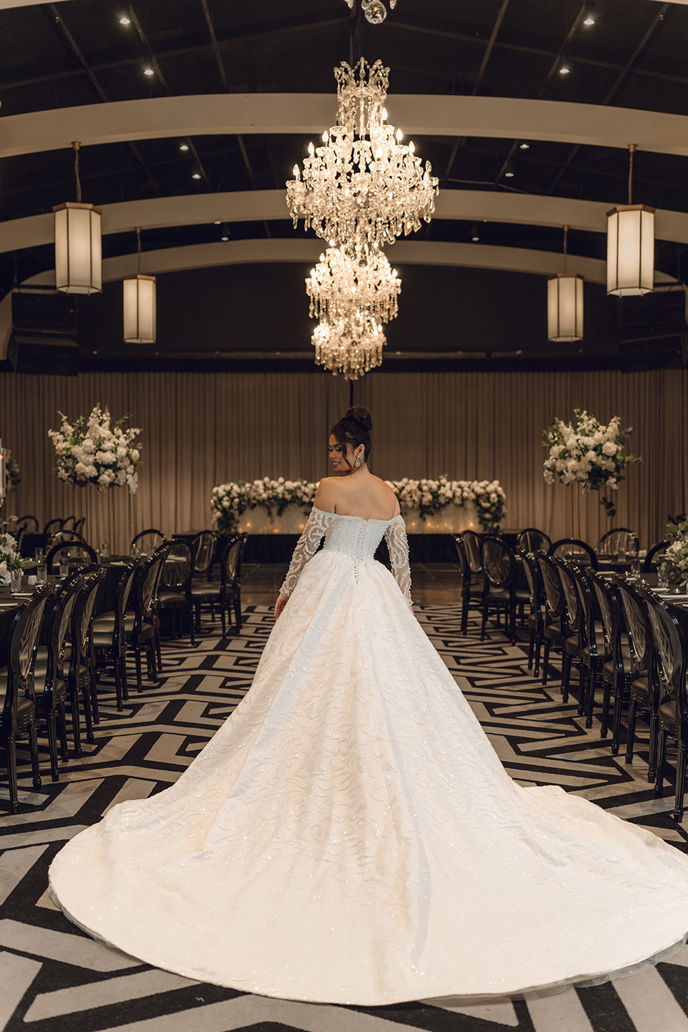Gardenia-Ballgown Wedding Dress full back look